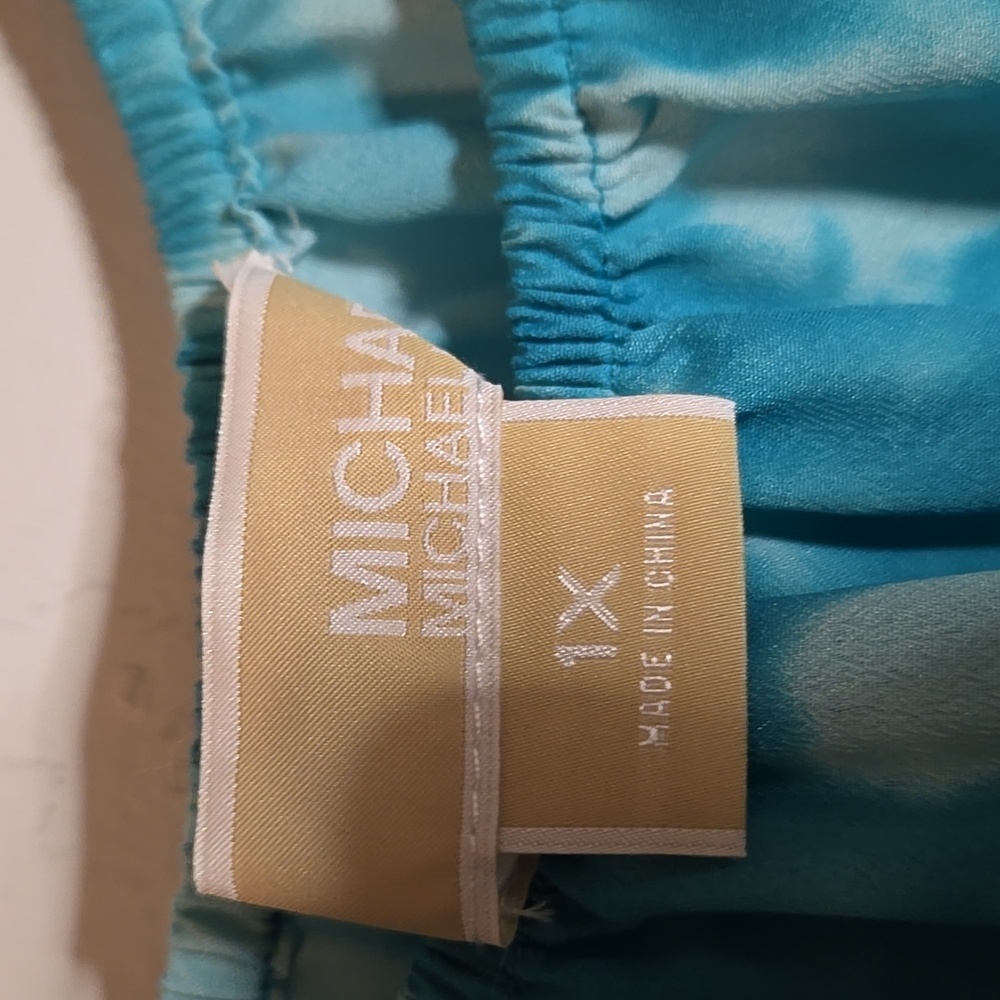 Michael Kors Teal Off-Shoulder Blouse - Picture 2 of 3